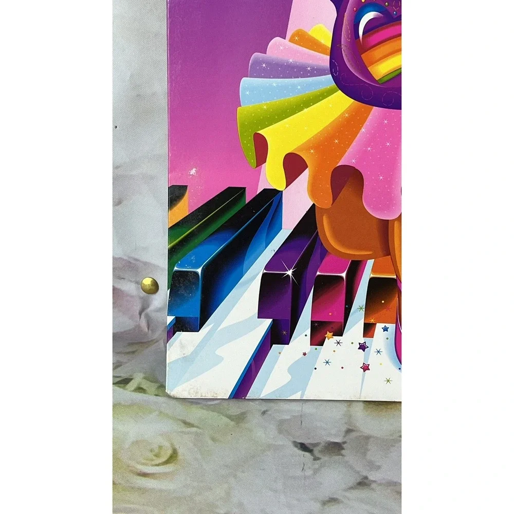 Lisa Frank Folder Ballerina Bear for Three 3 Ring Binder 90s Piano Vintage